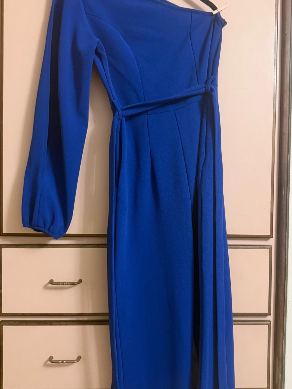 Blue One-Shoulder Long Sleeve Jumpsuit- Brand
